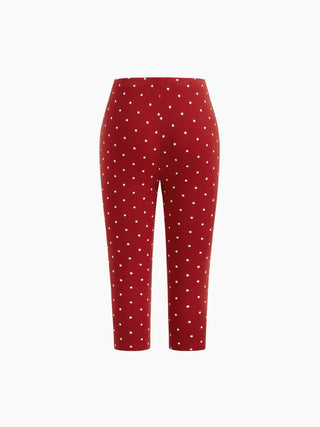 Polka Dot Stretch Capri