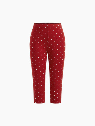 Polka Dot Stretch Capri