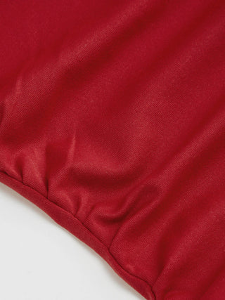 Boat Neck Ruched Ruffle Hem Layered Micro Romper