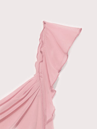 Mesh Ruffle Hem Maxi Dress