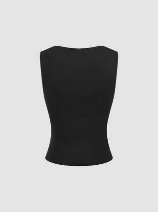 CONTOUR Double Layered Sweetheart Neckline Tank Top