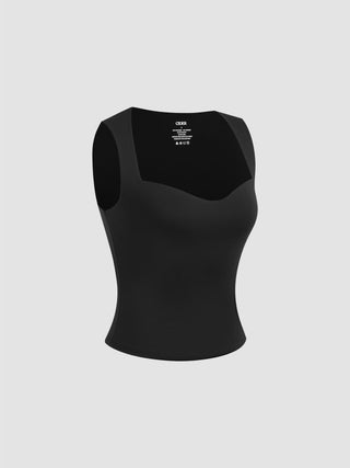 CONTOUR Double Layered Sweetheart Neckline Tank Top