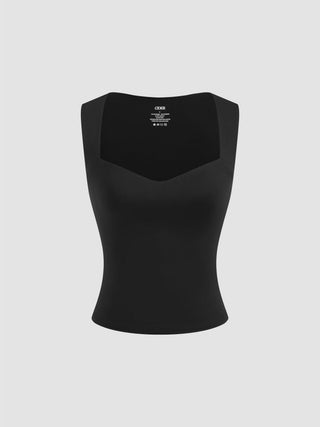 CONTOUR Double Layered Sweetheart Neckline Tank Top