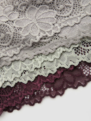 3pcs Lace Middle Waist Brief