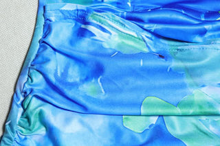 Contrast ruched tube mini dress