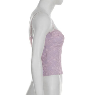 Lace button corset cami top