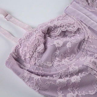 Lace button corset cami top