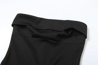 Gloves zip-up backless tube mini dress