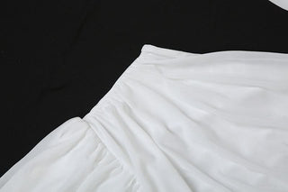 One shoulder hollow out ruched irregular cut out maxi dress