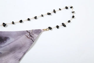 Cowl neck backless ruffle butterfly print mesh cami maxi dress