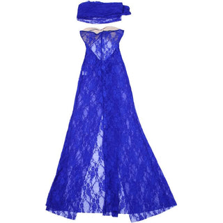 Lace sweetheart neck hollow out slit cut out maxi dress