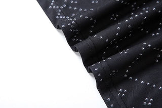 Halter hollow out high slit print cut out maxi dress