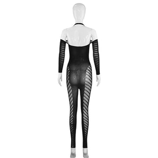 Halter long sleeve hollow out see through jumpsuit