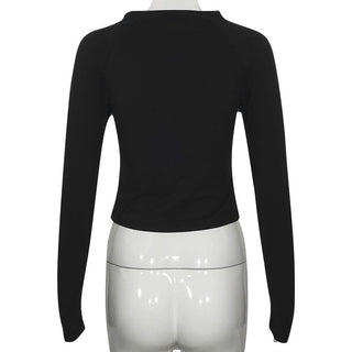 Crewneck long sleeve stitch heart pattern top