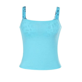 Square neck backless contrast 2 piece cami top