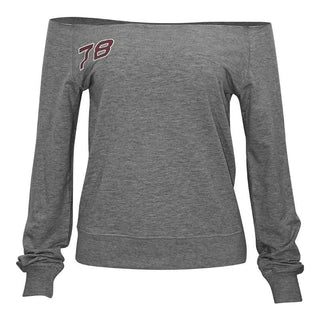 Long sleeve off shoulder letter pattern top