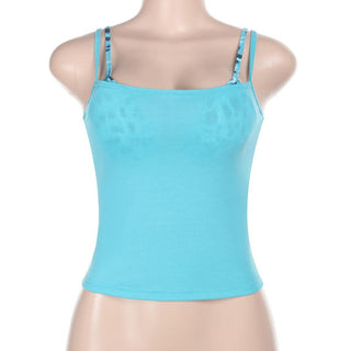 Square neck backless contrast 2 piece cami top