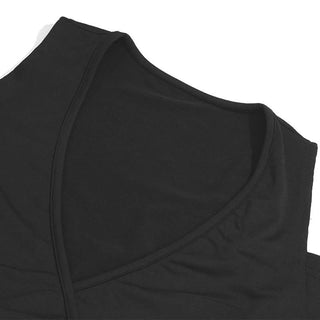 Long sleeve slit v neck off shoulder self tie crop top