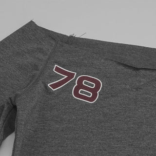 Long sleeve off shoulder letter pattern top