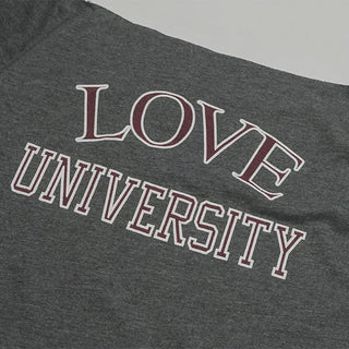 Long sleeve off shoulder letter pattern top