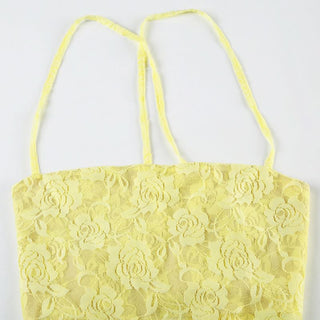 Self tie cross back lace cami top