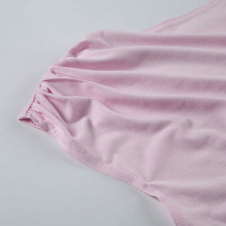 Off shoulder flower applique ruched top