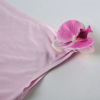 Off shoulder flower applique ruched top