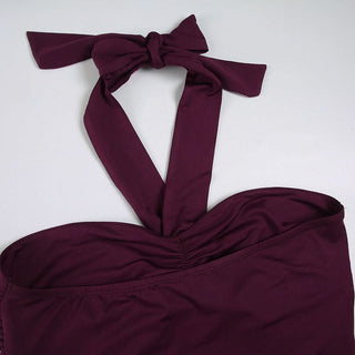 Halter sweetheart neck knotted top