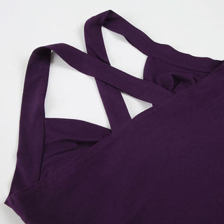 Ruched cross back smocked cami top