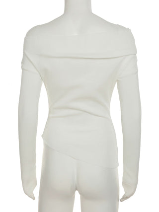 Off shoulder long sleeve flower print top