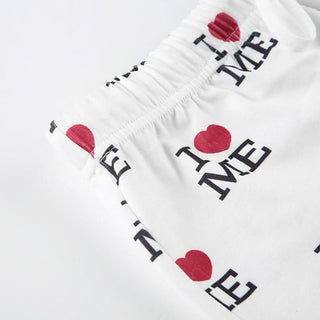 Sweetheart print self tie tube short pant set