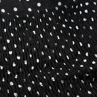 Polka dot halter smocked ruffle top