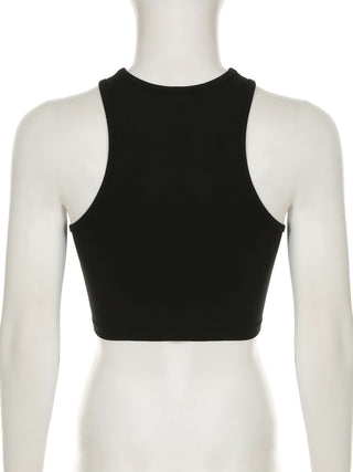 Letter print crewneck tank top