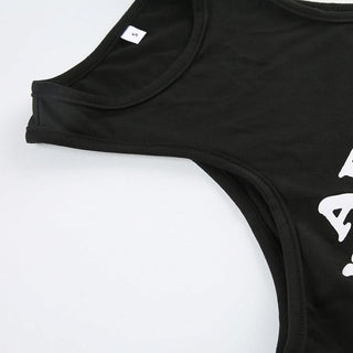 Letter print crewneck tank top
