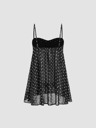 Chiffon Leopard Bowknot Oversized Mini Nightdress