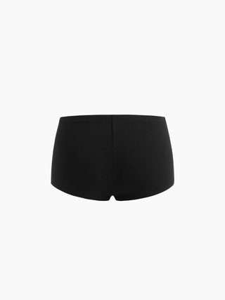 Knit Fabric CDR Low Rise Micro Shorts  For Daily Casual