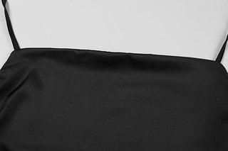 Cowl neck satin irregular cami mini dress