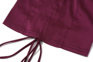 Halter corset lace up slit maxi skirt set