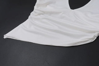 Halter self tie ruched backless top