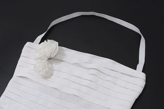 Flower applique halter hollow out cut out top