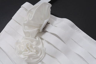 Flower applique halter hollow out cut out top