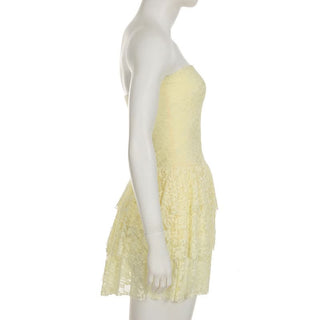 Lace ruffle ruched tube mini dress