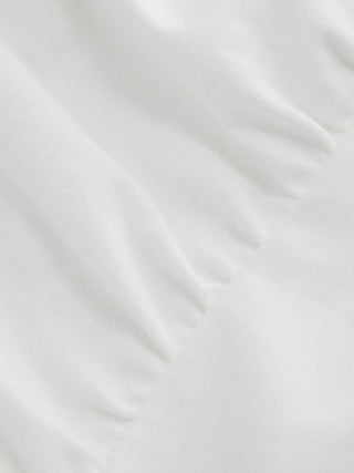 Cotton-blend Asymmetrical Neck Ruched Tee