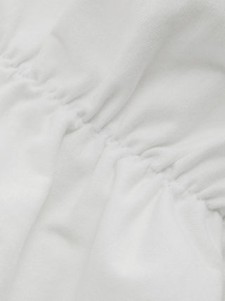 Cotton-blend Asymmetrical Neck Ruched Tee