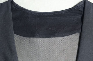 Long sleeve mesh patchwork maxi dress