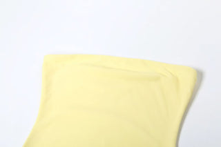 Mesh patchwork solid tube maxi dress