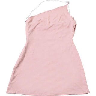 One shoulder beaded backless mini dress