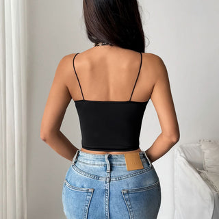 Halter leopard print bustier hollow out cami cut out top