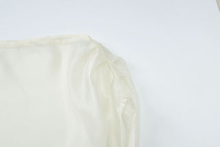 Off shoulder see through ruched top