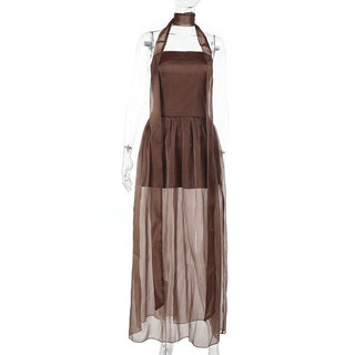 Smocked ruched backless tube maxi dress